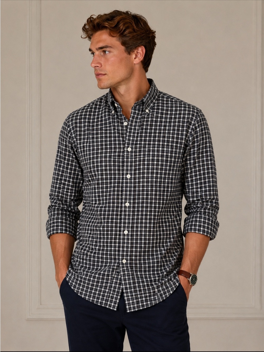 Ralph Lauren Plaid Button Down Shirt 17 1/2
97% Cotton Preppy Classic Casual